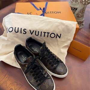 Louis Vuitton Men's Monogram Sneakers in Brown and Black